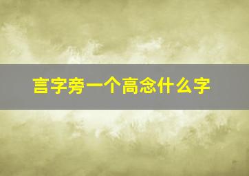 言字旁一个高念什么字