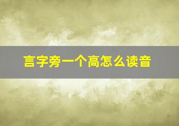 言字旁一个高怎么读音