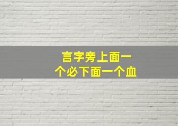 言字旁上面一个必下面一个血