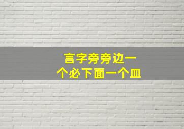 言字旁旁边一个必下面一个皿