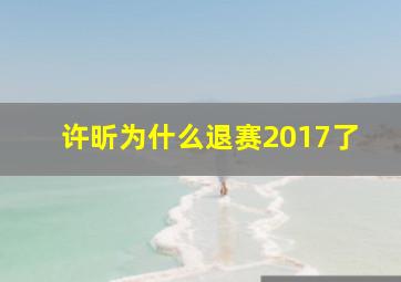 许昕为什么退赛2017了