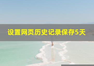 设置网页历史记录保存5天