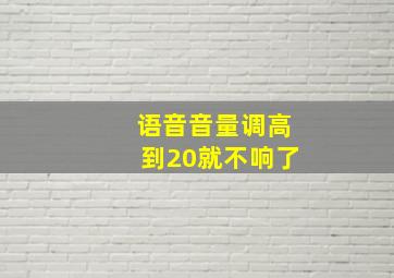 语音音量调高到20就不响了