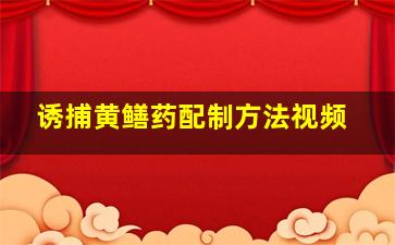 诱捕黄鳝药配制方法视频