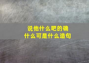 说他什么吧的确什么可是什么造句