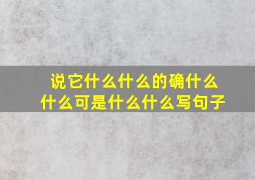 说它什么什么的确什么什么可是什么什么写句子