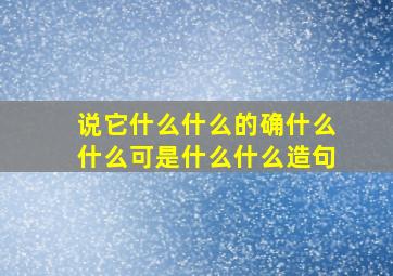 说它什么什么的确什么什么可是什么什么造句