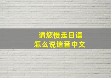 请您慢走日语怎么说谐音中文