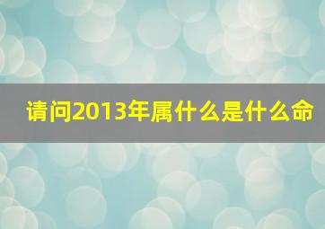 请问2013年属什么是什么命