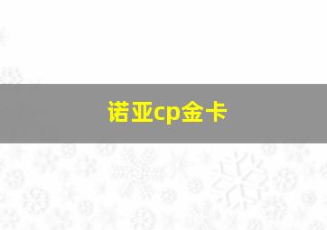 诺亚cp金卡