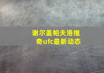 谢尔盖帕夫洛维奇ufc最新动态