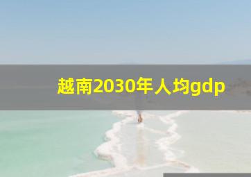 越南2030年人均gdp