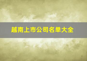 越南上市公司名单大全