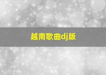 越南歌曲dj版