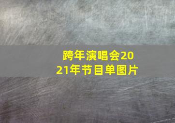 跨年演唱会2021年节目单图片