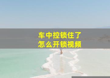 车中控锁住了怎么开锁视频