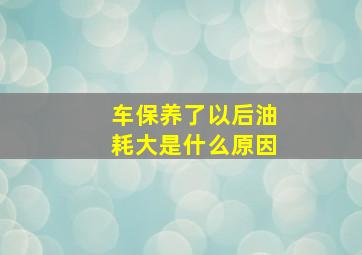 车保养了以后油耗大是什么原因