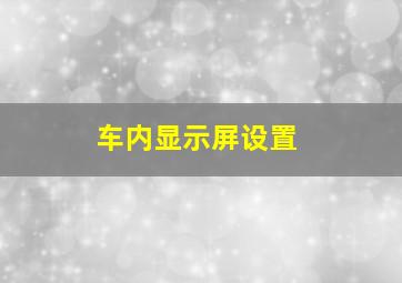 车内显示屏设置