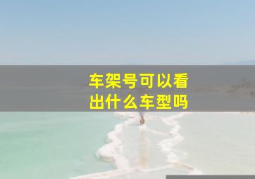 车架号可以看出什么车型吗