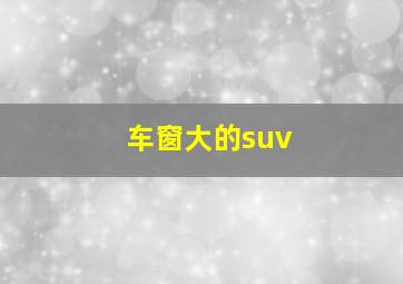 车窗大的suv