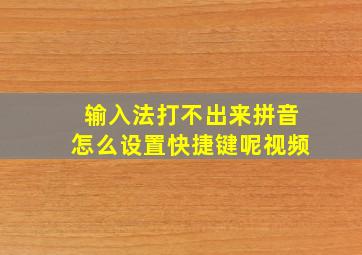 输入法打不出来拼音怎么设置快捷键呢视频