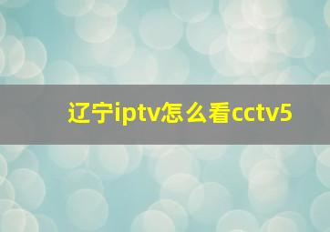 辽宁iptv怎么看cctv5