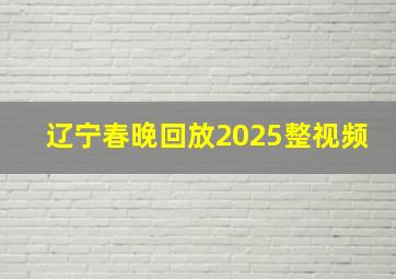 辽宁春晚回放2025整视频