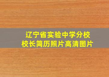 辽宁省实验中学分校校长简历照片高清图片