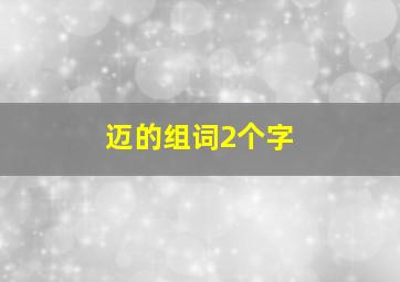 迈的组词2个字