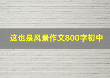 这也是风景作文800字初中