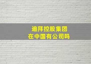 迪拜控股集团在中国有公司吗