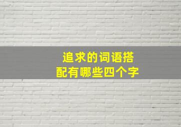 追求的词语搭配有哪些四个字