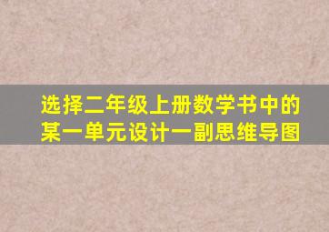 选择二年级上册数学书中的某一单元设计一副思维导图