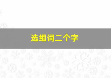 选组词二个字