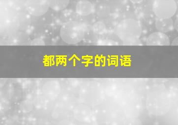 都两个字的词语