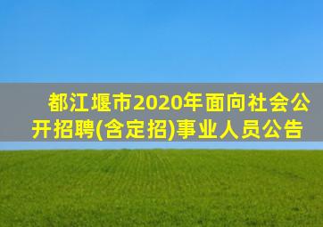 都江堰市2020年面向社会公开招聘(含定招)事业人员公告