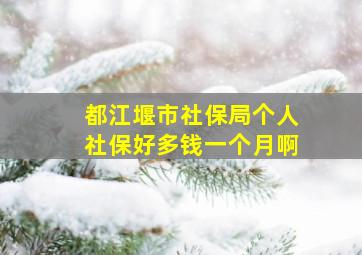 都江堰市社保局个人社保好多钱一个月啊