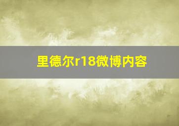 里德尔r18微博内容