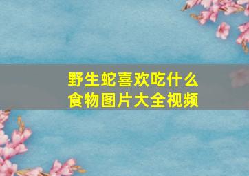 野生蛇喜欢吃什么食物图片大全视频