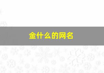 金什么的网名