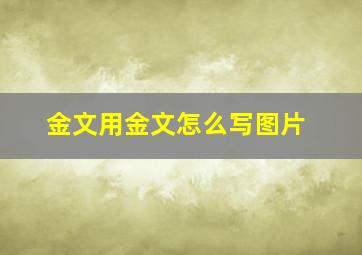 金文用金文怎么写图片