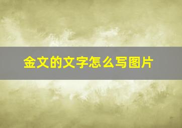 金文的文字怎么写图片