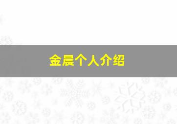 金晨个人介绍