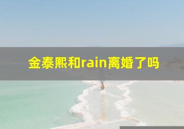 金泰熙和rain离婚了吗