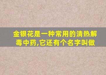 金银花是一种常用的清热解毒中药,它还有个名字叫做