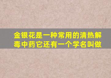 金银花是一种常用的清热解毒中药它还有一个学名叫做