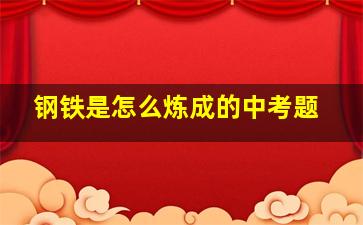 钢铁是怎么炼成的中考题