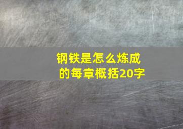 钢铁是怎么炼成的每章概括20字