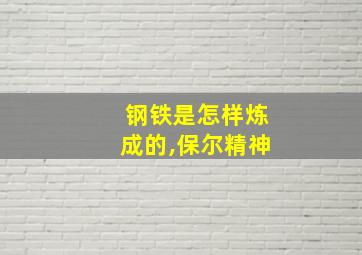 钢铁是怎样炼成的,保尔精神