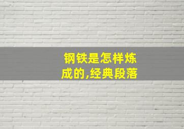 钢铁是怎样炼成的,经典段落